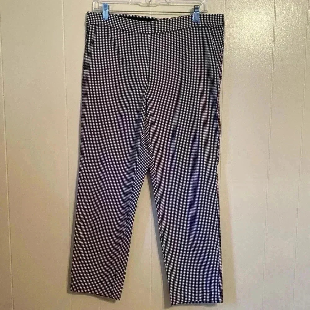J. Jill Black & White Checked Woman’s Pull on Pants in Size 12.